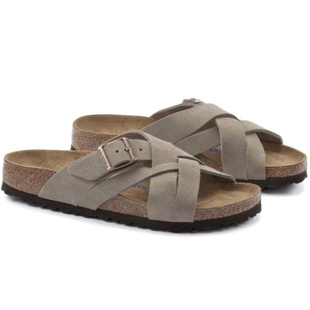 Birkenstock Lugano Suede Woven Sandals Slides Slip On Open Toe 8